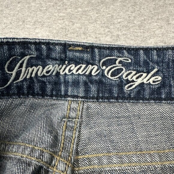 American Eagle Favorite Boyfriend Jeans Size 12 Regular Dark Wash Denim Blue - Picture 7 of 11